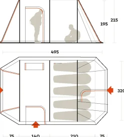 Ferrino TENT CHANTY 5 DELUXE white- Familial | Camping